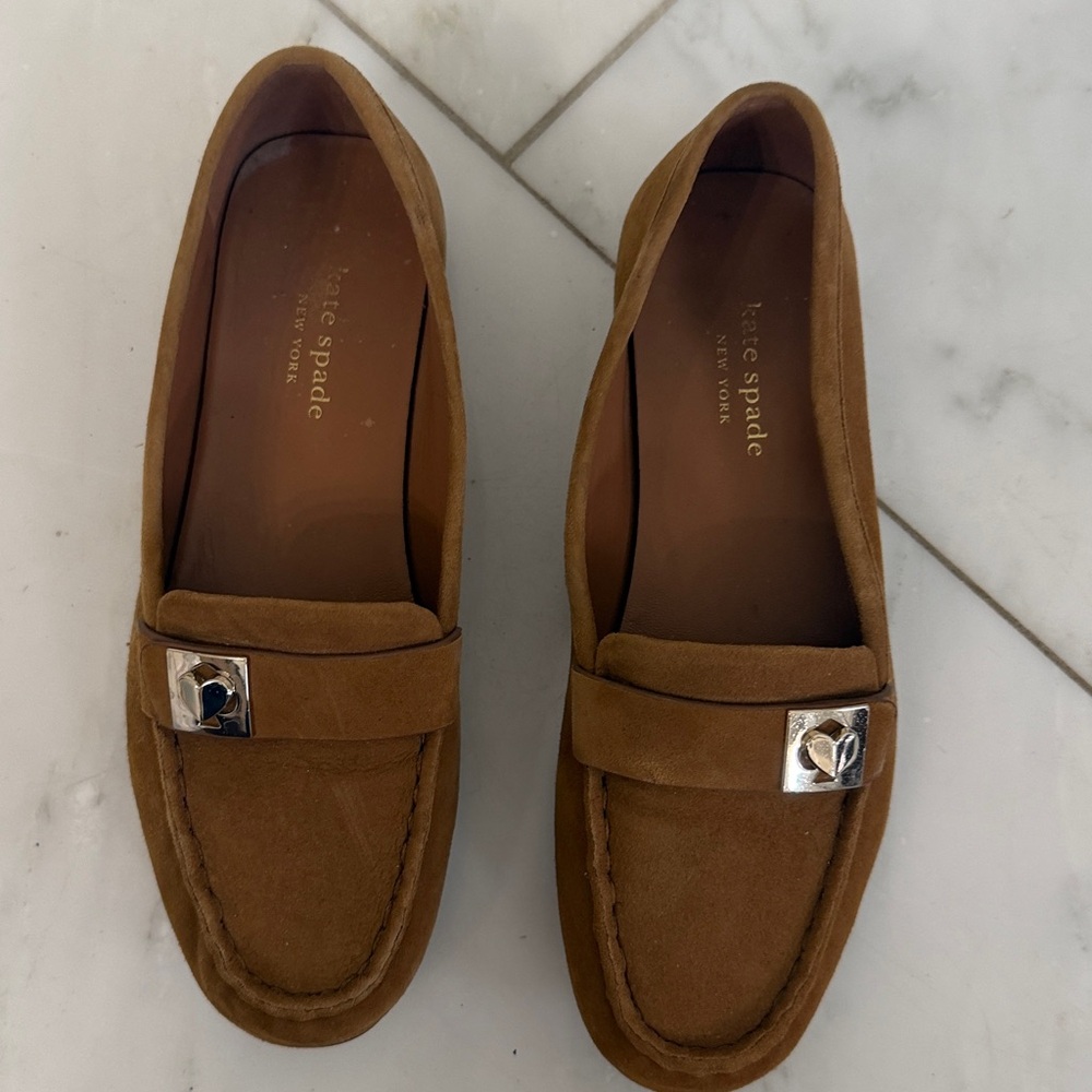 Kate Spade Camellia Tan Suede Leather Driving Shoe Slip On Loafer Women’s 5.5 - Picture 3 of 8